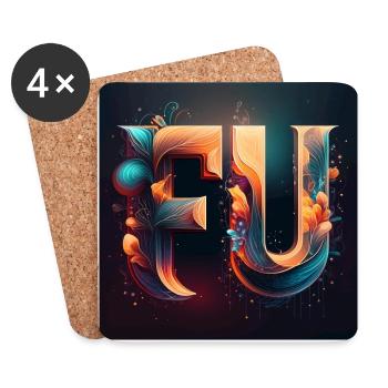 FU - Dessous de verre (lot de 4) - blanc - Devant
