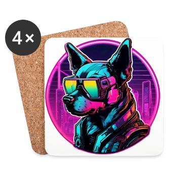 Le chien le plus cool du club - Dessous de verre (lot de 4) - blanc - Devant