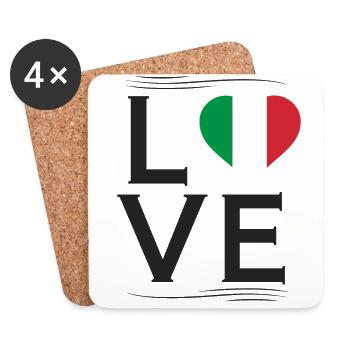 Italien love liebe italy trikot jersey stolz - Untersetzer (4er-Set) - Weiß - Vorne