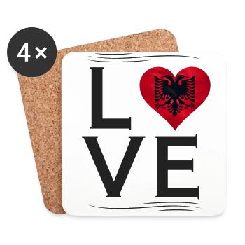Love albania albania eagle pride jersey tshirt - Coasters (set of 4) - white - Front