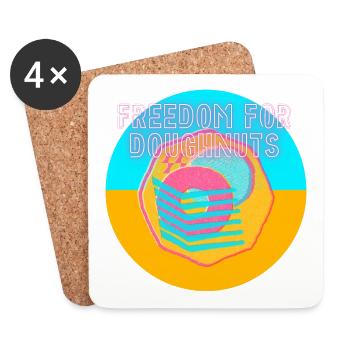 Freedom for doughnuts - Coasters (set of 4) - white - Front