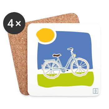 adult bike - Coasters (set of 4) - white - Front