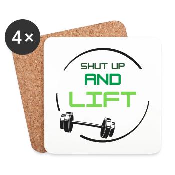 Fitness - Shut up and lift - Untersetzer (4er-Set) - Weiß - Vorne