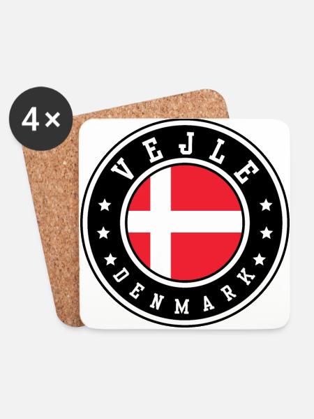Vejle Dänemark - Untersetzer (4er-Set) - Weiß