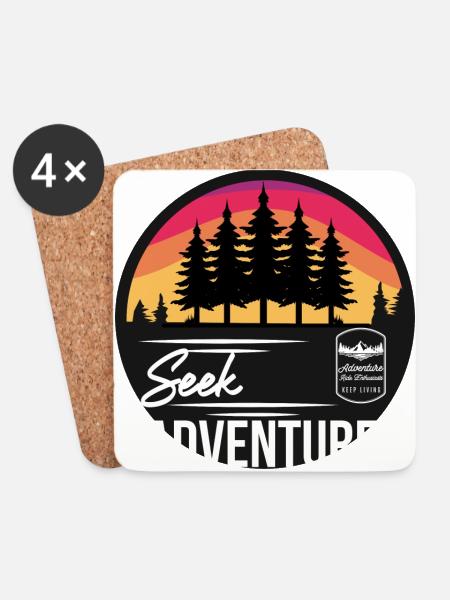Seek Adventure - Coasters (set of 4) - white