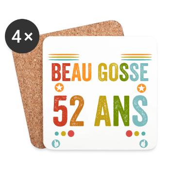 52 ans Cadeau Anniversaire 52 ans Drôle - Dessous de verre (lot de 4) - blanc - Devant