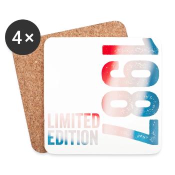 1987 1987 Limited Edition Birthday Gift - Coasters (set of 4) - white - Front