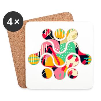 Kaleidoscope of Colors: A Geometric Symphony - Coasters (set of 4) - white - Front