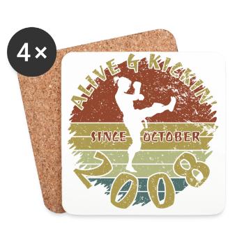 16. Geburtstag Vivant et dynamique depuis 10/2008 - Dessous de verre (lot de 4) - blanc - Devant