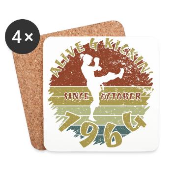 60. Geburtstag Vivant depuis 10/1964 - Dessous de verre (lot de 4) - blanc - Devant