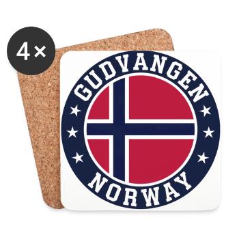 Gudvangen, Norvège - Dessous de verre (lot de 4) - blanc - Devant