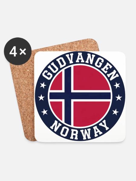 Gudvangen Norwegen - Untersetzer (4er-Set) - Weiß