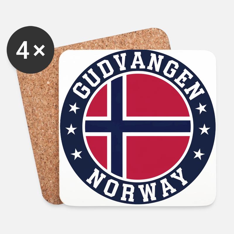 Gudvangen Norwegen - Untersetzer (4er-Set) - Weiß