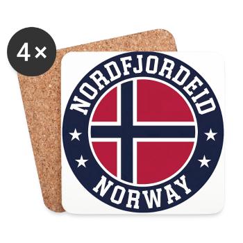 Nordfjordeid Norwegen - Untersetzer (4er-Set) - Weiß - Vorne