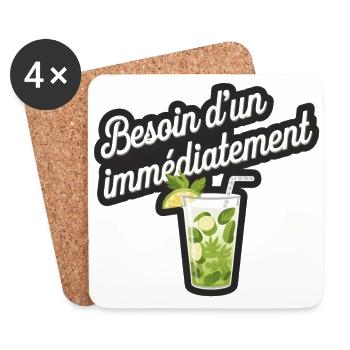 Besoin d'un mojito - Dessous de verre (lot de 4) - blanc - Devant