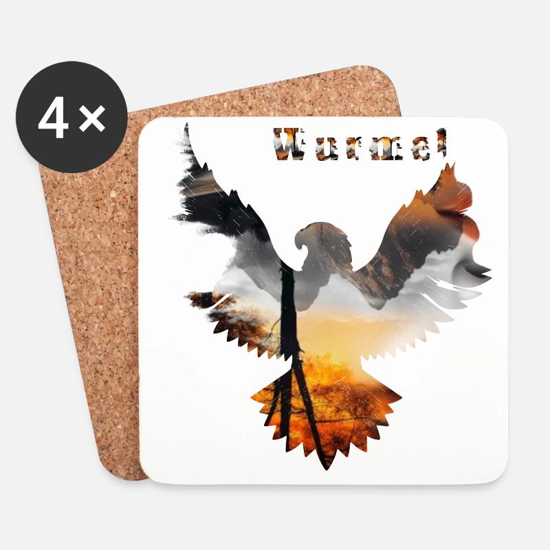 Adler Wildnis - Untersetzer (4er-Set) - Weiß