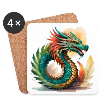 Kukulcán - Dessous de verre (lot de 4) - blanc - Devant