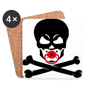 BABY SKULL 2C - Coasters (set of 4) - white - Front