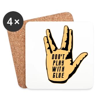 DON'T PLAY WITH GLUE ! (cinéma, film, série, geek) - Dessous de verre (lot de 4) - blanc - Devant