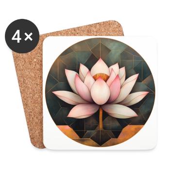 Lotus Flower - Coasters (set of 4) - white - Front