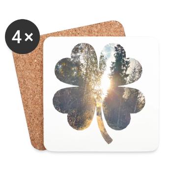 Kleeblatt mit Natur aus Schweden - Untersetzer (4er-Set) - Weiß - Vorne