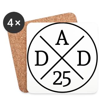 Dad 25 Kreis - Farbwechsel - Untersetzer (4er-Set) - Weiß - Vorne
