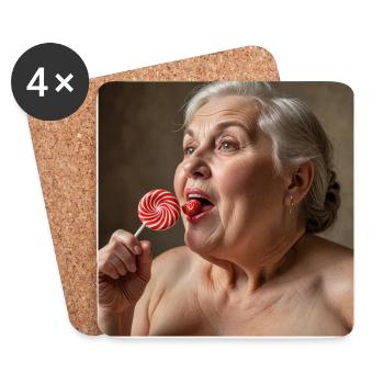 Lolipop - Untersetzer (4er-Set) - Weiß - Vorne