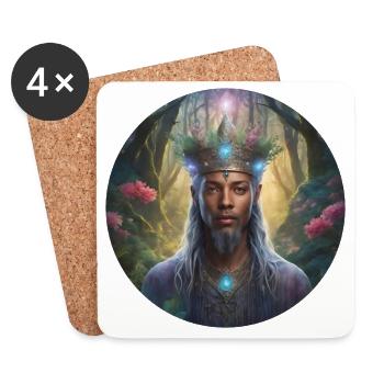 The head of a magic forest mage - Coasters (set of 4) - white - Front