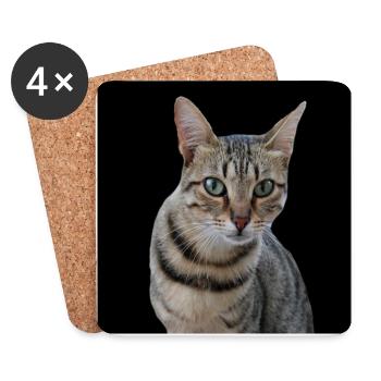 Chats chats - Dessous de verre (lot de 4) - blanc - Devant