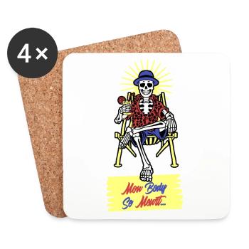 MON BODY SE MEURT (été, plage) - Dessous de verre (lot de 4) - blanc - Devant