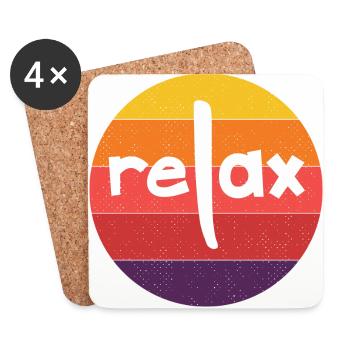 relax, relaxation, well-being, relax, yoga - Coasters (set of 4) - white - Front
