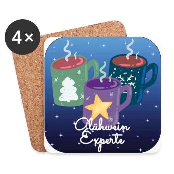 Glühwein Experte - Untersetzer (4er-Set) - Weiß - Vorne