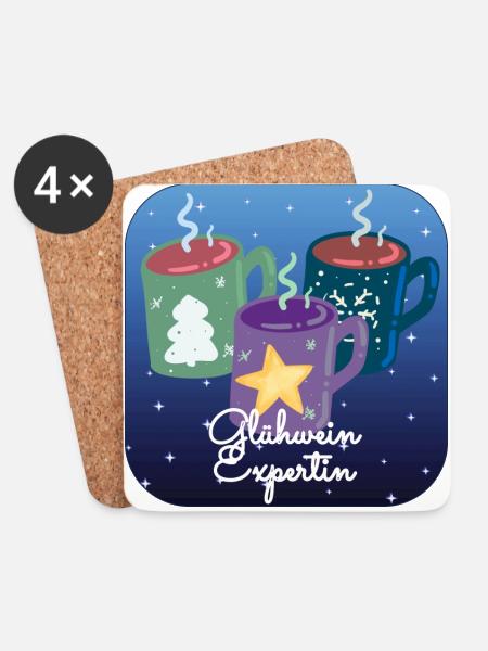 Glühwein Expertin - Untersetzer (4er-Set) - Weiß