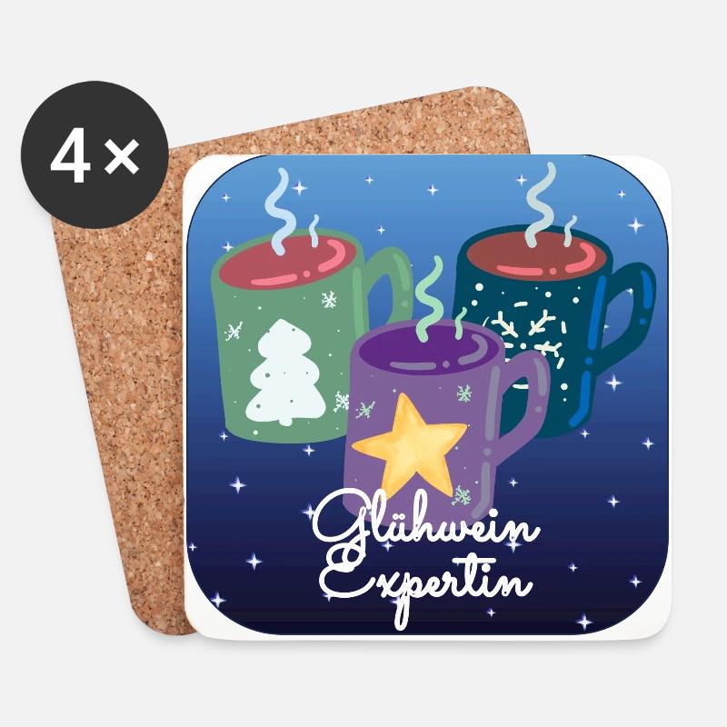 Glühwein Expertin - Untersetzer (4er-Set) - Weiß