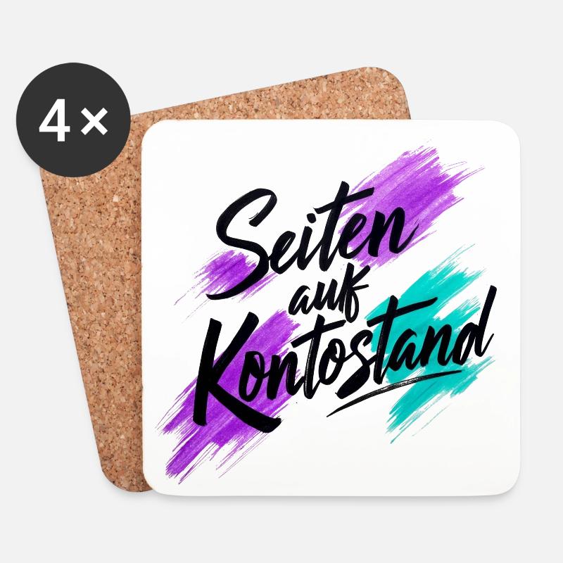 Seiten auf Kontostand - Untersetzer (4er-Set) - Weiß