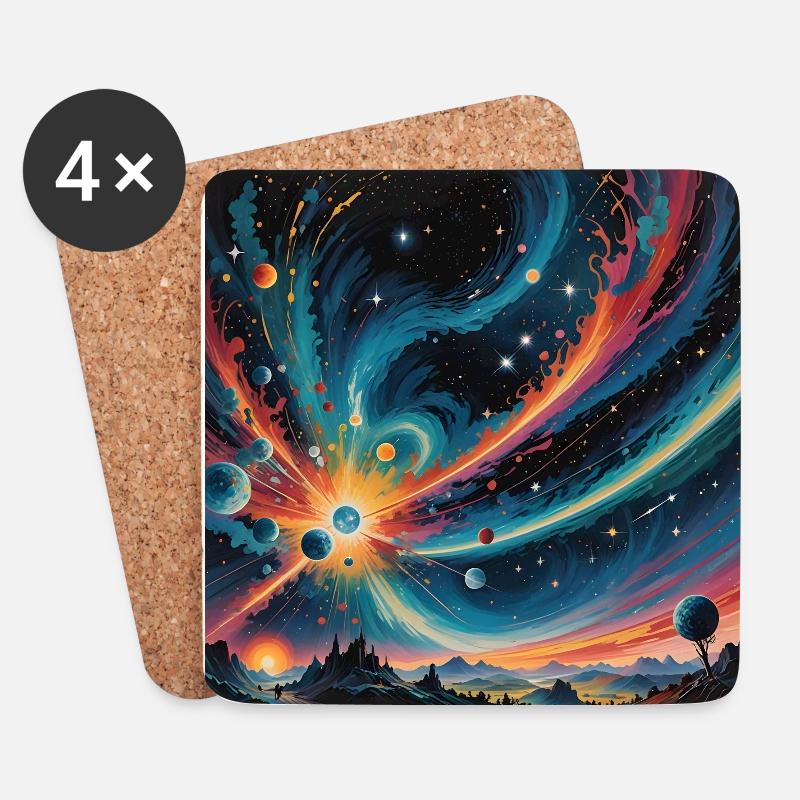 a little bit in space - Untersetzer (4er-Set) - Weiß