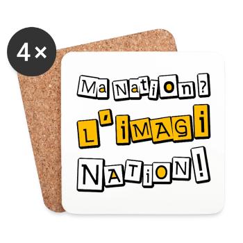Ma nation ? L'imagiNation ! - Dessous de verre (lot de 4) - blanc - Devant