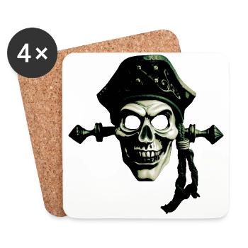 Pirat Ghost - Untersetzer (4er-Set) - Weiß - Vorne