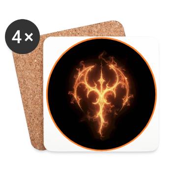 Symbole du bouclier anti-feu - Dessous de verre (lot de 4) - blanc - Devant