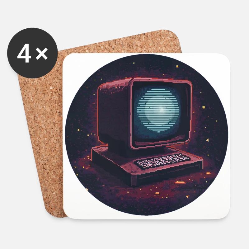 Pixel computer - Coasters (set of 4) - white