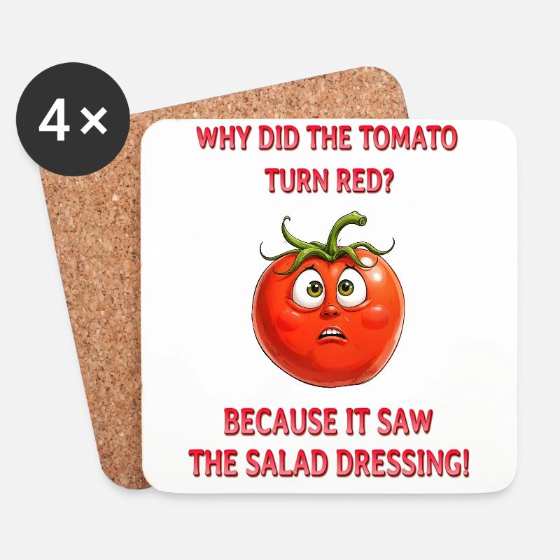 An embarrassed tomato - Coasters (set of 4) - white