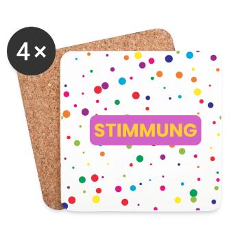 Mood Confetti Mood Cannon Confetti Cannon - Coasters (set of 4) - white - Front