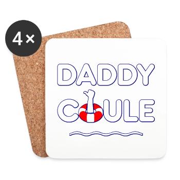 DADDY COULE ! (natation, père) - Dessous de verre (lot de 4) - blanc - Devant