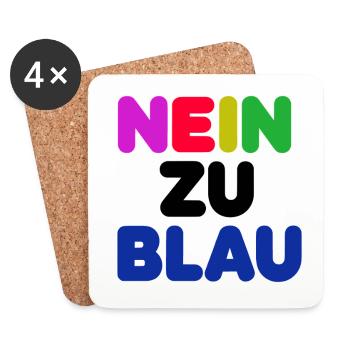 Nein zu blau 1 - Untersetzer (4er-Set) - Weiß - Vorne