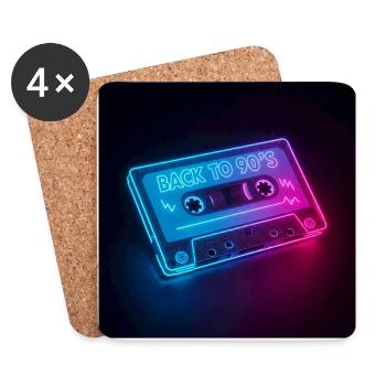 Back to 90's - Dessous de verre (lot de 4) - blanc - Devant