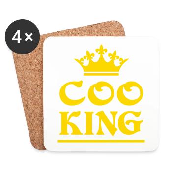 COOKING !(Roi de la cuisine) - Dessous de verre (lot de 4) - blanc - Devant