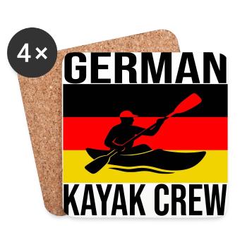 German Kayak Crew – Wildwater Kayak Tee - Untersetzer (4er-Set) - Weiß - Vorne