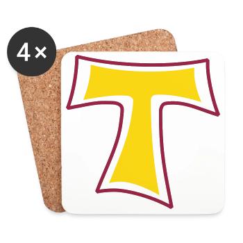Tau Symbol zweifarbig - Untersetzer (4er-Set) - Weiß - Vorne