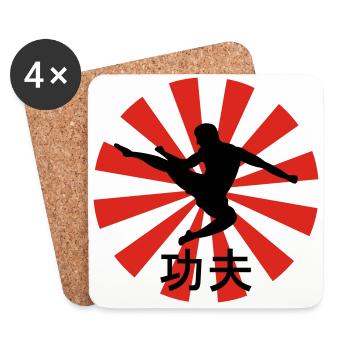 kung fu - Coasters (set of 4) - white - Front
