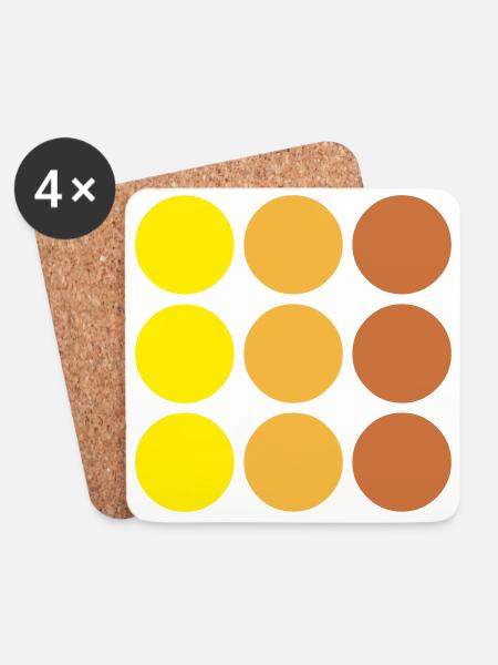 dots - Punkte - Untersetzer (4er-Set) - Weiß